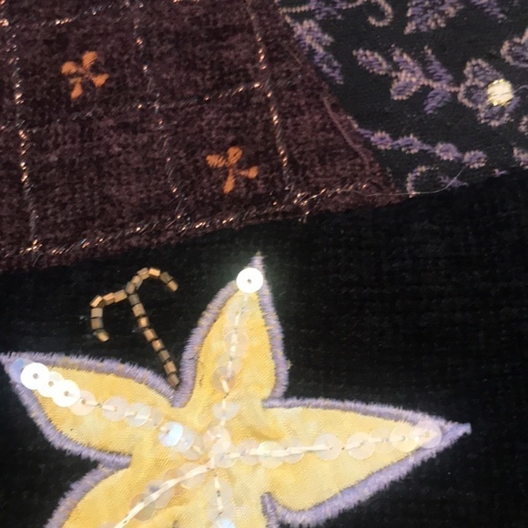 Alex Kim Boho Embroidered Beaded Blazer Jacket Size Medium Floral Patchwork - Picture 15 of 17